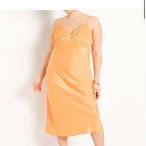 Eloquii Orange Midi Dress